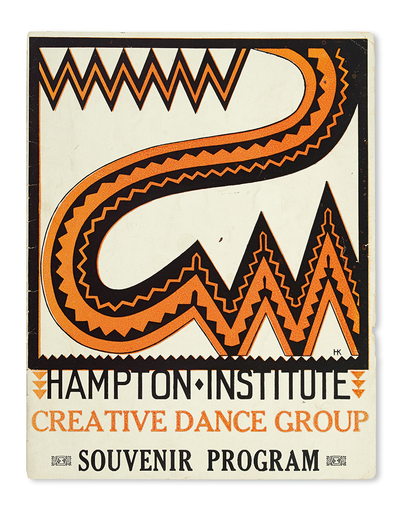 (MUSIC--DANCE.) WILLIAMS, CHARLES HOLSTON. Hampton Institute Creative Dance Group. Souvenir Program * [together with] a small printed p